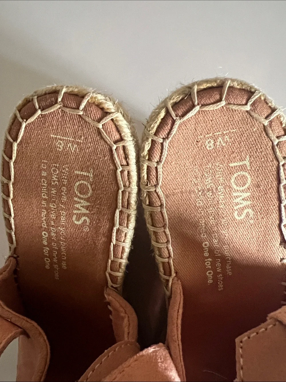 Toms Pink Suede Espadrille Wedge Sandals Size: W8